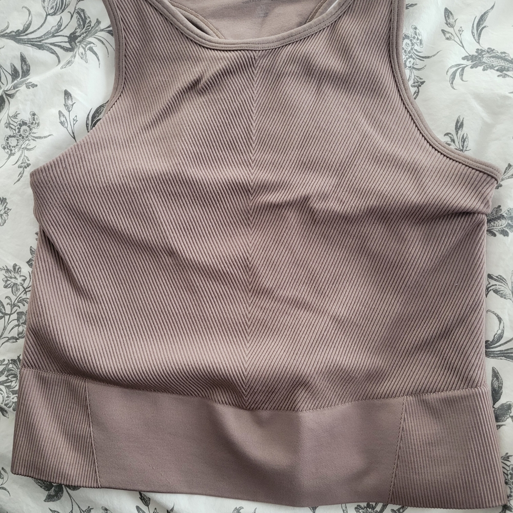 Abercrombie & Fitch Mauve Ribbed Crop Tank